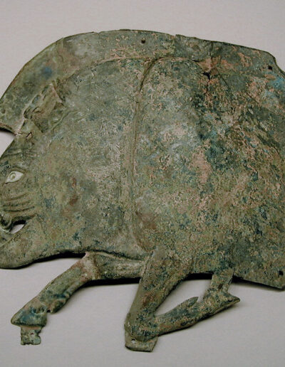 Bronze plaque in the shape of a boar (ca. 5th–4th century BCE) Greece. The Met Collection