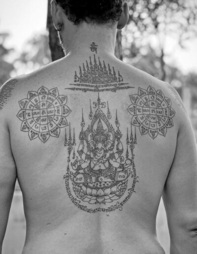 Sak Yant Ganesh Phra Pikanet (is a Thai tattoo that highlights the figure of Ganesh, a Hindu deity) by Ajahnman @ajahnman